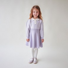 MARI N MORI 女童 Ellie 格紋針織連身裙