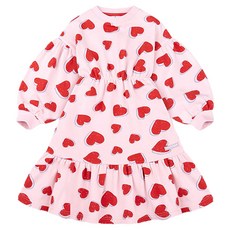 JELISPOON 女童款愛心塗鴉刷毛洋裝