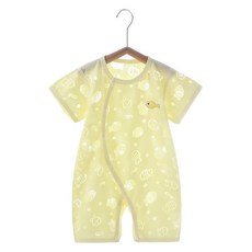 Bebeniz 迷你魚滿版圖案按扣短袖連身衣