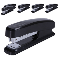 Alpha Commerce 辦公用簡約釘書機, 黑色, 6個