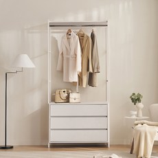 삼익가구 로우디 시스템 옷장 드레스룸 1000 3단 서랍형 방문설치, 화이트