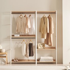 삼익가구 로우디 시스템 옷장 드레스룸 800 1단 행거형 + 1000 2단 행거형 세트 방문설치, 오크