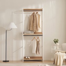 삼익가구 로우디 시스템 옷장 드레스룸 800 2단 행거형 방문설치, 오크