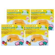 LEC 造型濕紙巾蓋 120x80mm 可重複使用, ぐでたま 蛋黃哥 黃色 + 白色, 4個