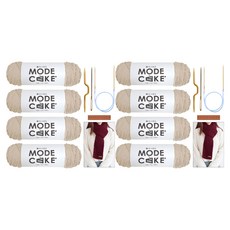 니뜨 모드케이크 뜨개실 100g x 4p 세트, 2세트, 03연베이지