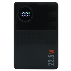 로롬 22.5W 고속충전 LCD 잔량표시 미니 보조배터리 10000mAh, 955465-1S2P, 블랙