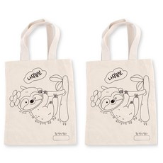 유니아트 캔버스 그림 가방, 지구사랑 나무늘보, 2개