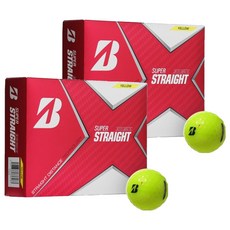 브리지스톤골프 NEW 슈퍼 스트레이트 골프공 3피스 12p, 옐로우, 2개