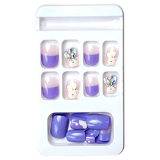 Paula's Nail 寶拉美甲 美甲貼片 小甲短款 兔子裝飾, 1組, 鑽飾