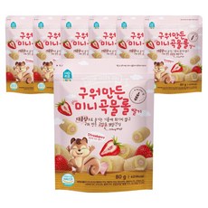 HOME&KiDS 迷你穀物小捲心, 草莓口味, 80g, 7包