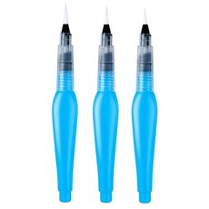 메이크마인 고체물감 수채화 워터브러쉬 파란통 3종, 1세트, 길이 152mm