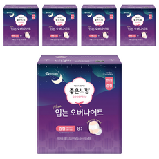 좋은느낌 입는 오버나이트, 중형, 8개입, 5개