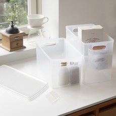 Im Home Living 置物收納盒 1號 白色, 透明, 3套