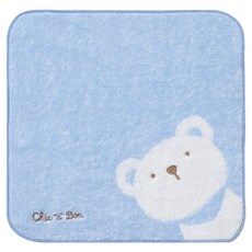 奇哥 無撚紗毛巾方巾手帕, 藍色, 1條