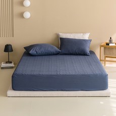 The Zari Fresh Pure絎縫透氣床包, 純灰藍色