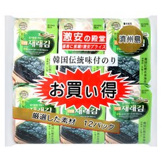 激安殿堂 竹鹽海苔 韓國傳統風味 12包裝, 42g, 1袋