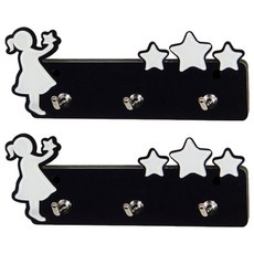 홈코코 3개용 소녀벽걸이, 블랙, 2개