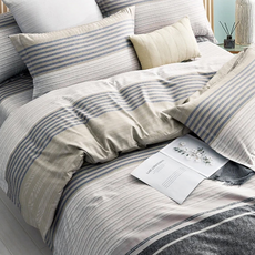 LoveCity 寢城之戀台灣製吸濕排汗萊賽爾天絲床包枕套組, 雙人5尺床包(186 x 150cm) + 枕套(75 x 45cm) x 2, 紳士品格, 1組