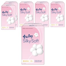 순수한면 실키소프트 팬티라이너, 슈퍼롱, 40개입, 6개