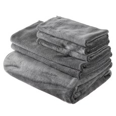 comet 柔軟超細纖維車用清潔毛巾組 小號3入 + 中號2入 + 特大號1入, 灰色, 1套