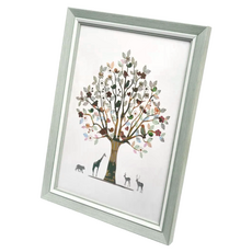 TRENY 歐款A4獎狀證書相框, 木材 PS塑膠材質, 直立/橫放兩用, 25 x 33.5 x 2.2cm, 湖水綠, 1個