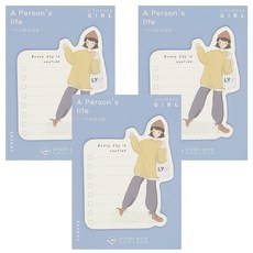 CARD LOVER 信的戀人 便利貼, 一個人生活 VIGOROUS GIRL, 3個, 1組