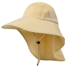 A-VIC SPORTS 防紫外線遮陽寬簷釣魚帽, 米色