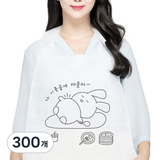 소프런 배부른 토끼 일회용 앞치마, 화이트, 300개