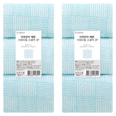 샤바스 디자인이 예쁜 샤워타월, 스카이블루, 3개입, 2개