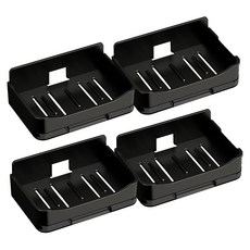 Y247 雙層瀝水肥皂盒, Set 4入, ABS材質, 純白/雅黑/ 蒼灰, 1組