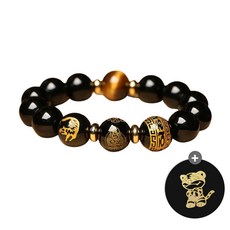 Buddha Best 男性黑曜石實現願望十二生肖幸運手鍊