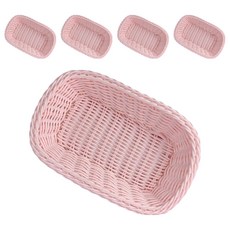 BeurreokMateu 粉彩藤籃方形, 5個, 粉色