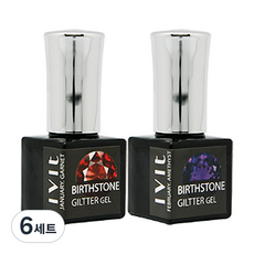 SM IVIT 誕生石亮片凝膠 2入組, 亮片凝膠 1月石榴石 + 2月紫水晶, 6套
