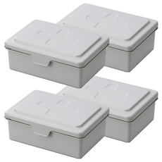 inomata 掀蓋式濕紙收納盒 日本原裝進口 好拿取 適合物品收納, 灰色, 4個