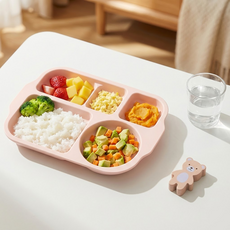 LIVINGMATE PC YamYam 減肥餐盤, 蜜桃粉, 1個