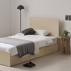 웰퍼니쳐 레포 헤드 3단 수납형 침대프레임 단품 방문설치, 우드