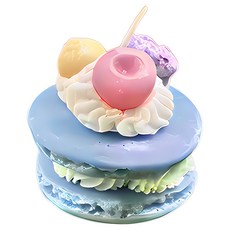 韓式手作馬卡龍香氛精油蠟燭 款式隨機 附精美粉貝殼燭盤, 黑莓 + 月桂葉, 1組, 474g