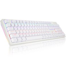 ABKO HACKER 可換軸 側面 RGB 燈光 雙色注塑 電競 機械式 有線 標準型 鍵盤, 白色, K515, 青軸