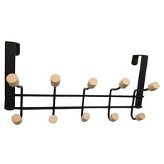 Ebright 門後掛鉤 門用掛架 鐵製衣架, 黑色, 1個