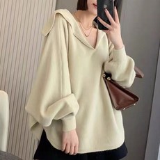 PEONIST 女款寬鬆Oversize V領針織衫