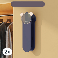 JM 黏貼式衣架收納免打孔掛架, 2個, 藍色