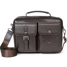 BLUEMOUNT 男士皮革斜背包 8130, 棕色