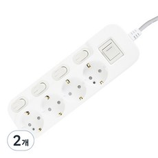 SUPER TAP 超級延長線 獨立4孔, 1.5m, 2個, 白色