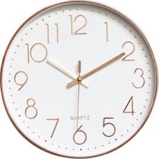 오브민 모던 저소음 벽시계 30cm, 로즈골드 화이트