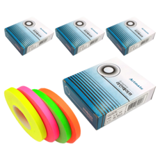 Artmate 圖形線膠帶 4 種 1mm x 16m, 熒光黃、熒光綠、熒光橙、熒光粉, 4組