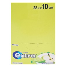 Extra 益齒達 潔淨無糖口香糖 青蘋萊姆 10包, 280g, 1盒