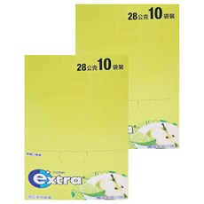 Extra 益齒達 潔淨無糖口香糖 青蘋萊姆 10包, 28g, 2盒