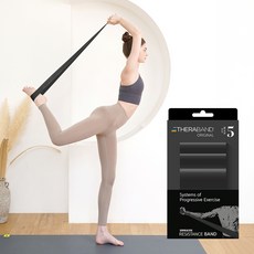 세라밴드 오리지널 탄성저항 밴드 5단계 + 운동포스터, 블랙, 1개