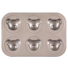 Hanomad 小熊寶寶造型瑪德蓮模具烤盤 6格, 1個