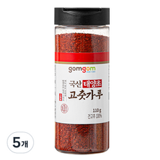 곰곰 국산 태양초 고춧가루, 110g, 5개